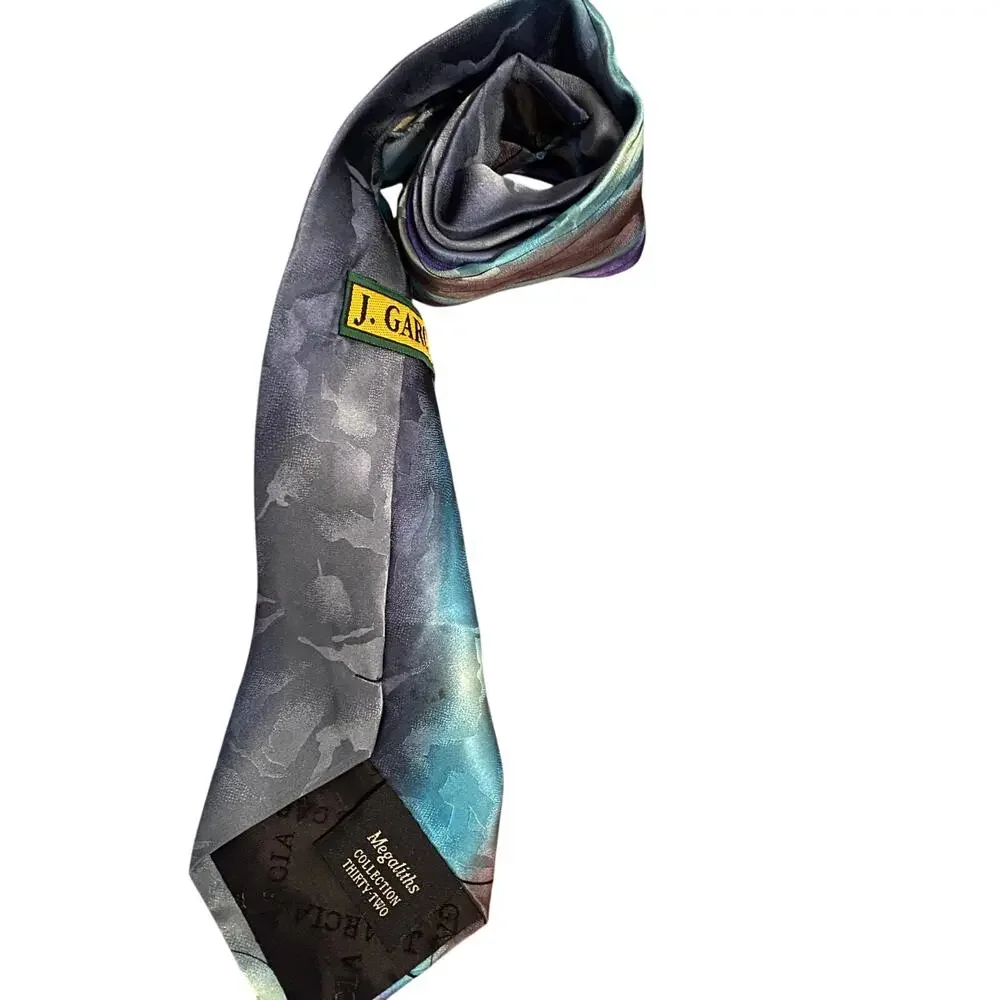 Jerry‎ Garcia Collection Thirty-Two Silk Tie Blue Purple Abstract Art Necktie